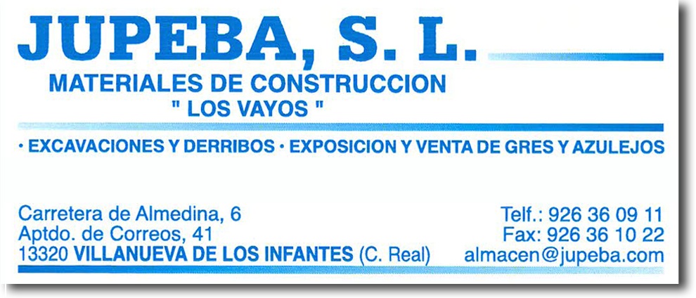 JUPEBA materiales de construccion, patrocinador oficial de las Cruces de Mayo 2015 en Vva. de los Infantes (C.R.), España